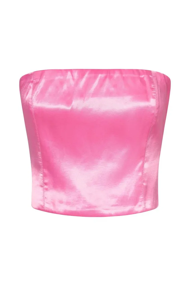 Meshki Crop Tops Monique Satin Tube Top 8211 Bubblegum Pink Bubblegumpink 8211 Women Meshki Crop Tops Monique Satin Tube Top 8211 Bubblegum Pink Bubblegumpink 8211 Women