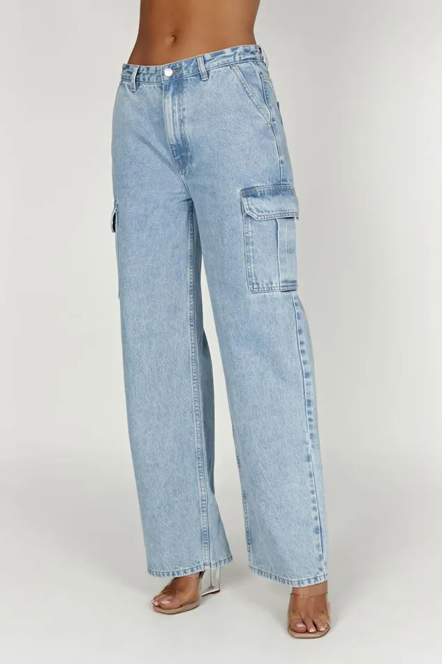 Meshki Denim Jagger Relaxed Denim Jean 8211 Mid Blue Midblue 8211 Women