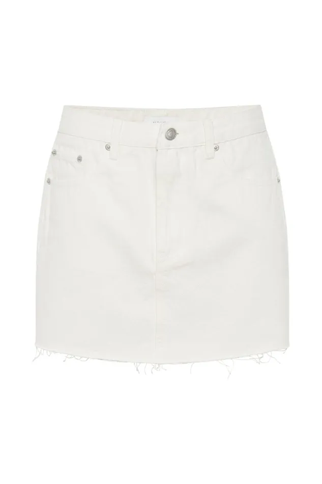 Meshki Denim Lennon Mid Rise Denim Mini Skirt 8211 Ecru Ecru 8211 Women