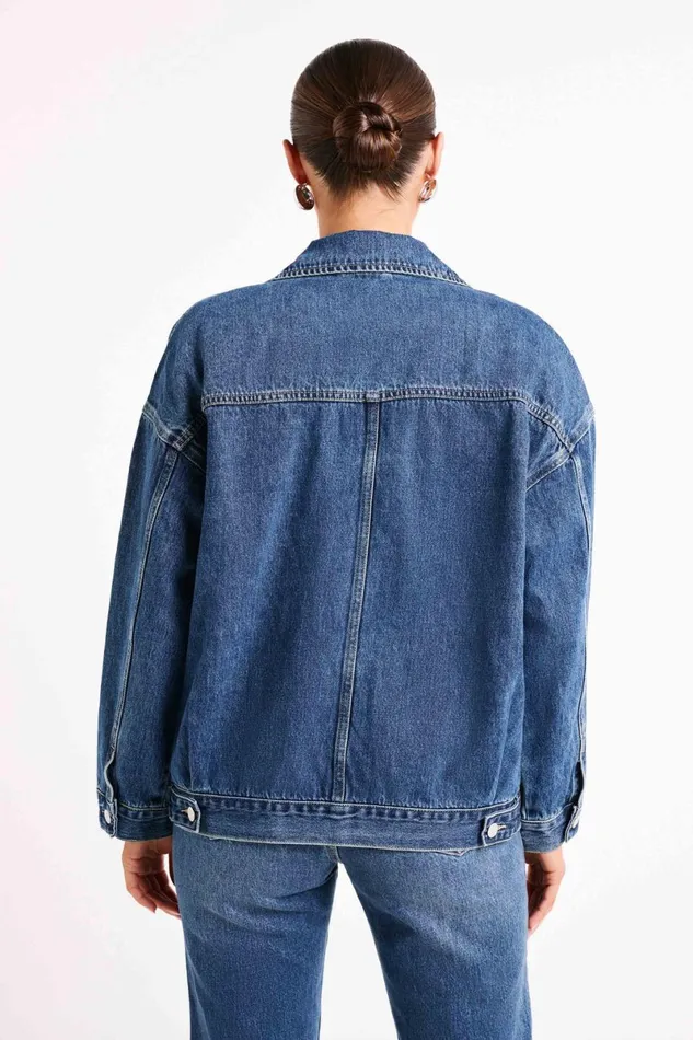 Meshki Denim Sion Oversized Denim Jacket 8211 Dark Blue Darkblue 8211 Women