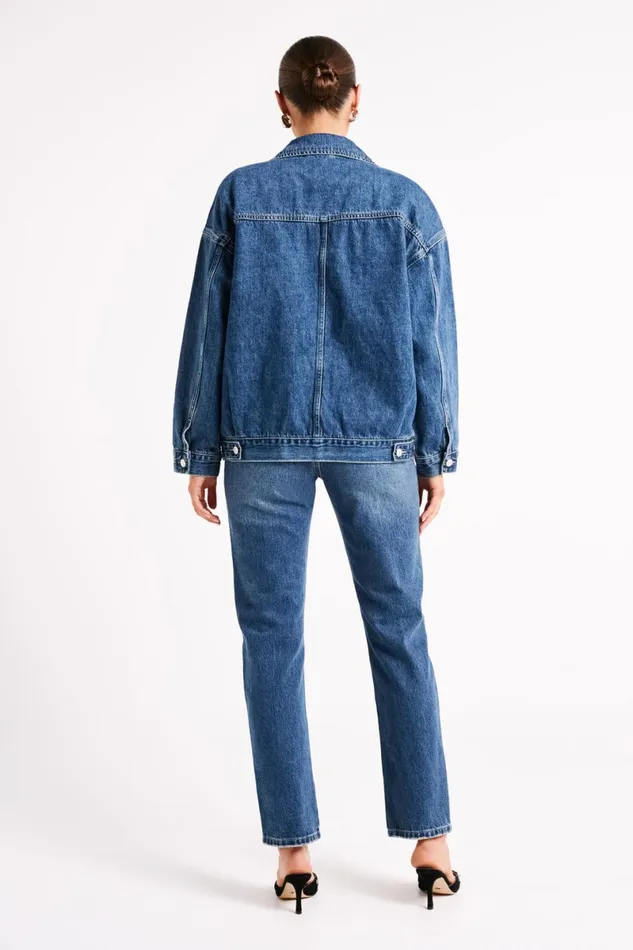 Meshki Denim Sion Oversized Denim Jacket 8211 Dark Blue Darkblue 8211 Women
