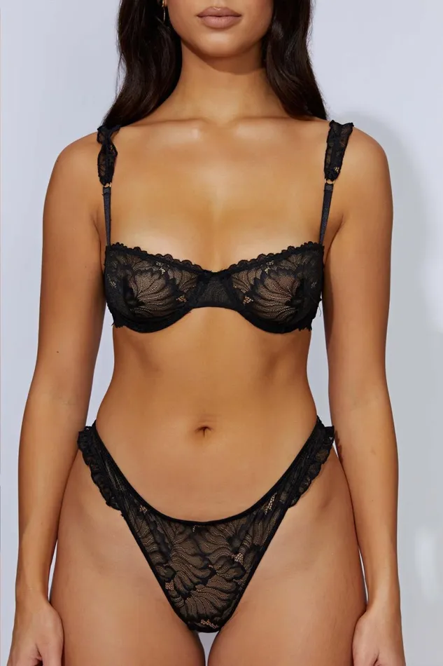 Meshki Intimates Roisin Lace Cheeky Cut Bottoms 8211 Black Black 8211 Women