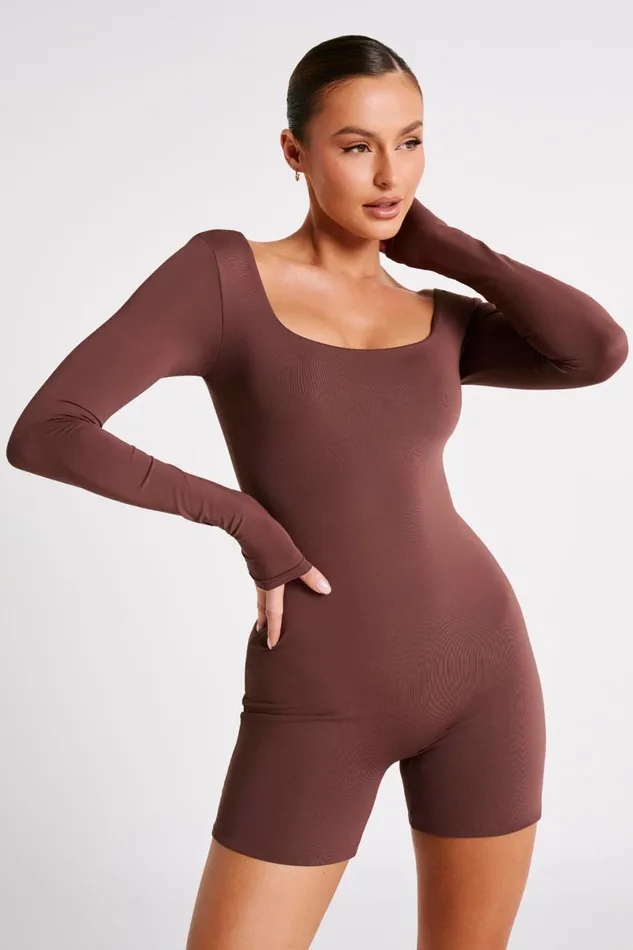 Meshki Jumpsuits and Rompers Oakley Recycled Nylon Long Sleeve Playsuit 8211 Mocha Mocha 8211 Women Meshki Jumpsuits and Rompers Oakley Recycled Nylon Long Sleeve Playsuit 8211 Mocha Mocha 8211 Women