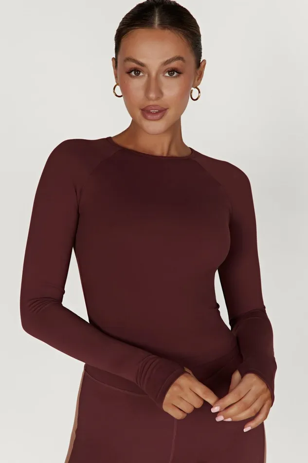 Meshki Long Sleeve Tops Venus Long Sleeve Top 8211 Mahogany Mahogany 8211 Women