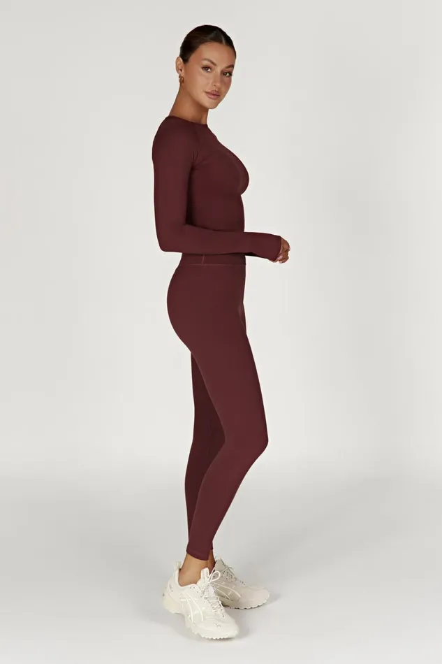 Meshki Long Sleeve Tops Venus Long Sleeve Top 8211 Mahogany Mahogany 8211 Women