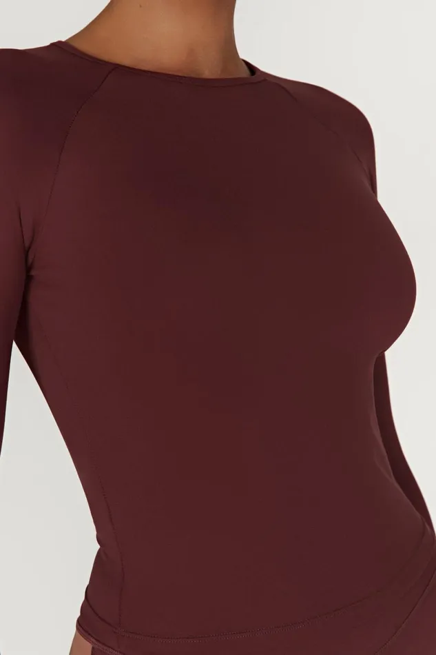 Meshki Long Sleeve Tops Venus Long Sleeve Top 8211 Mahogany Mahogany 8211 Women