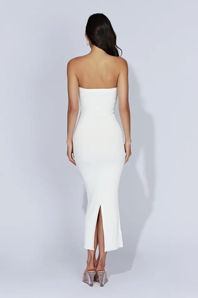 Meshki Maternity Dresses Imani Strapless Knit Maxi Dress 8211 White White 8211 Women