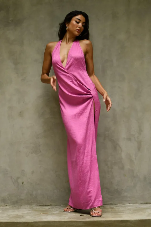 Meshki Maxi Dresses Aaliyah Plunge Neck Maxi Dress 8211 Rose Pink Rosepink 8211 Women Meshki Maxi Dresses Aaliyah Plunge Neck Maxi Dress 8211 Rose Pink Rosepink 8211 Women