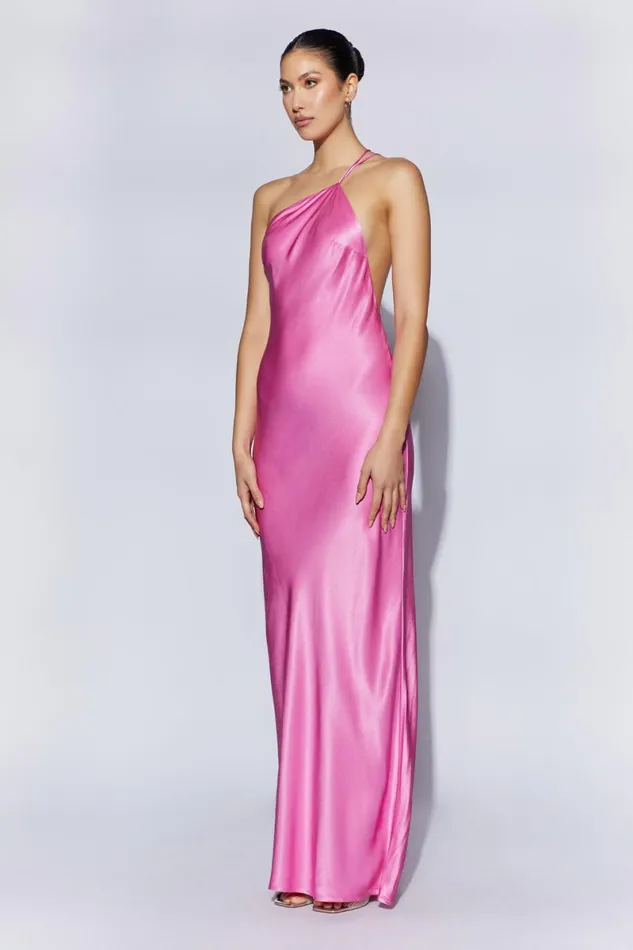 Meshki Maxi Dresses Alena One Shoulder Maxi Dress 8211 Pink Pink 8211 Women Meshki Maxi Dresses Alena One Shoulder Maxi Dress 8211 Pink Pink 8211 Women