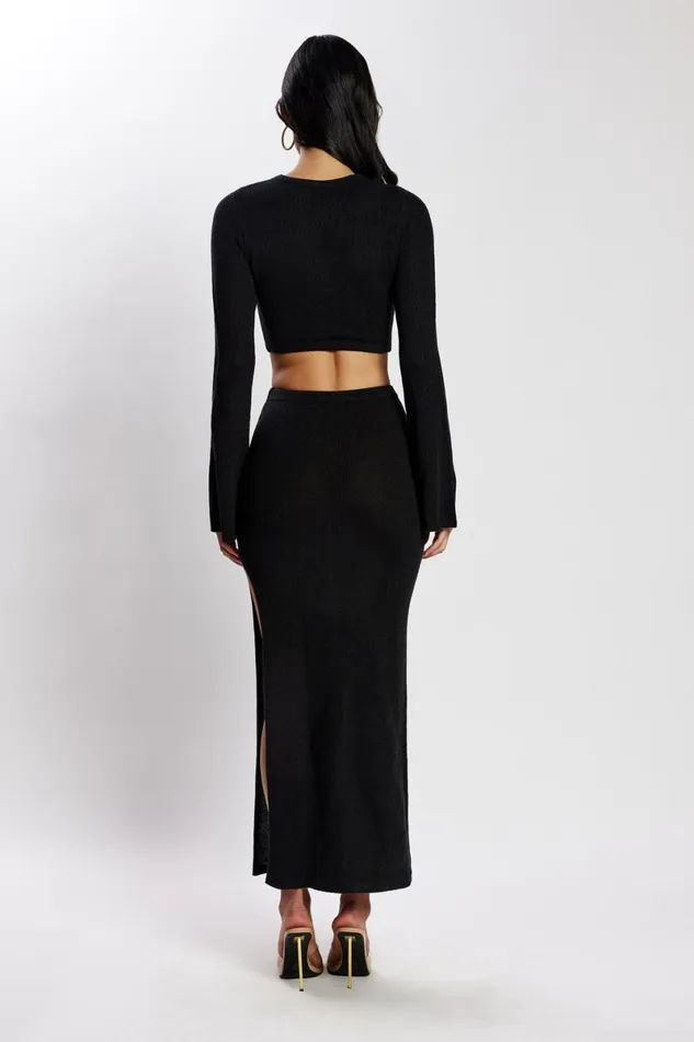 Meshki Maxi Dresses Anna Flare Sleeve Knit Dress 8211 Black Black 8211 Women