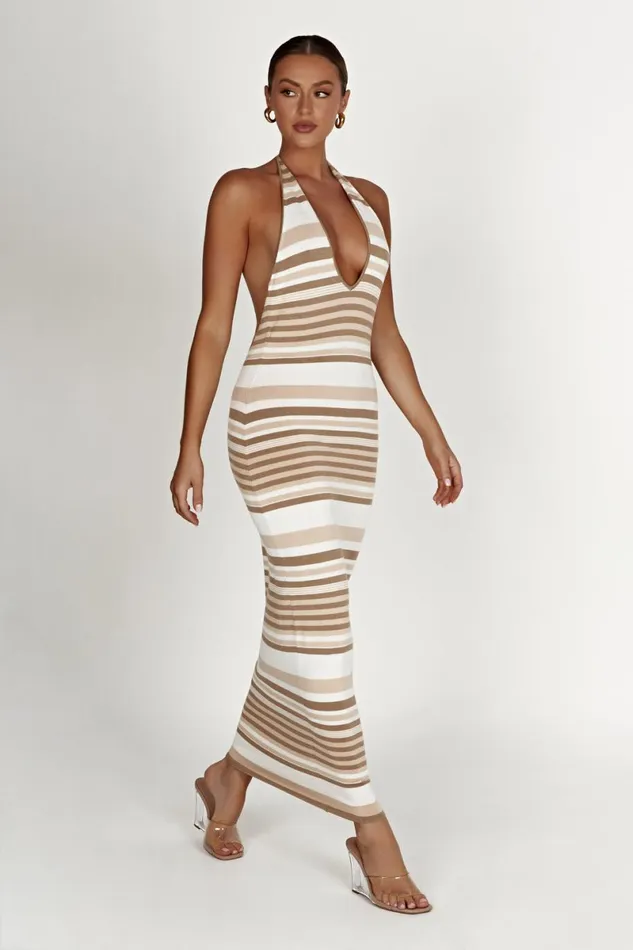 Meshki Maxi Dresses Brienne Stripe Maxi Dress 8211 Cream Cream 8211 Women