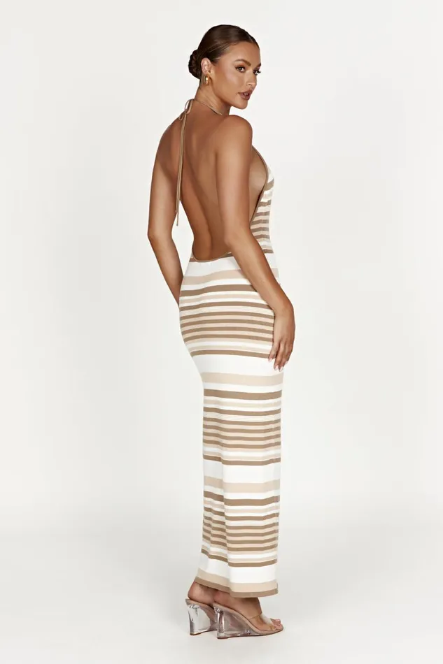 Meshki Maxi Dresses Brienne Stripe Maxi Dress 8211 Cream Cream 8211 Women