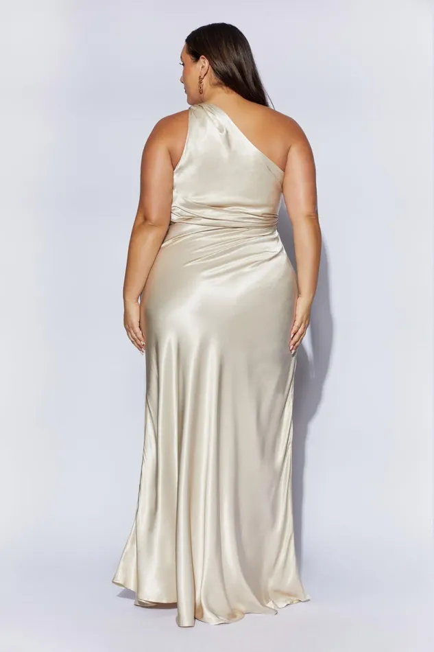 Meshki Maxi Dresses Calliope One Shoulder Maxi Dress 8211 Champagne Champagne 8211 Women