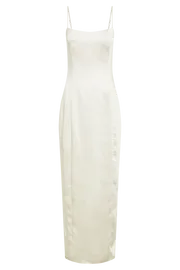 Meshki Maxi Dresses Chrisley Satin Maxi Dress With Split 8211 Ivory Ivory 8211 Women