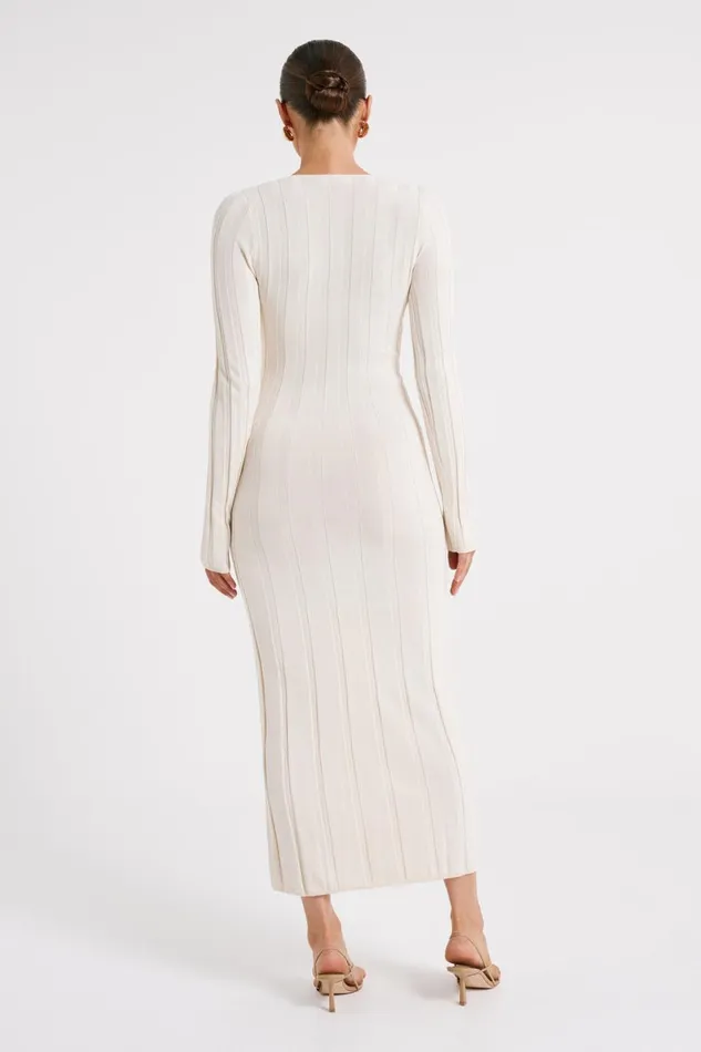 Meshki Maxi Dresses Ciara Ribbed Maxi Dress 8211 Ivory Ivory 8211 Women