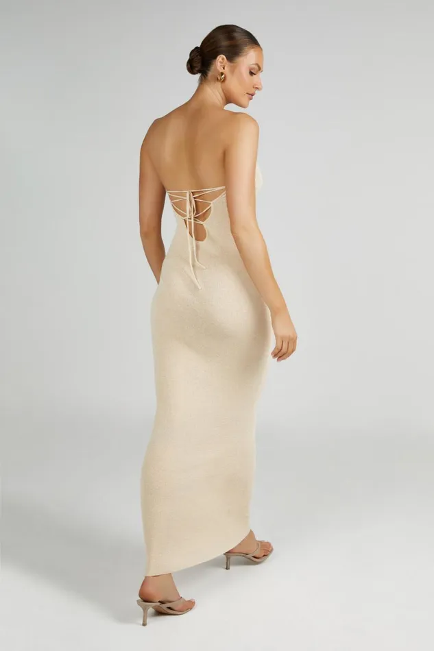 Meshki Maxi Dresses Emmy Strapless Knit Maxi Dress 8211 Wheat Wheat 8211 Women