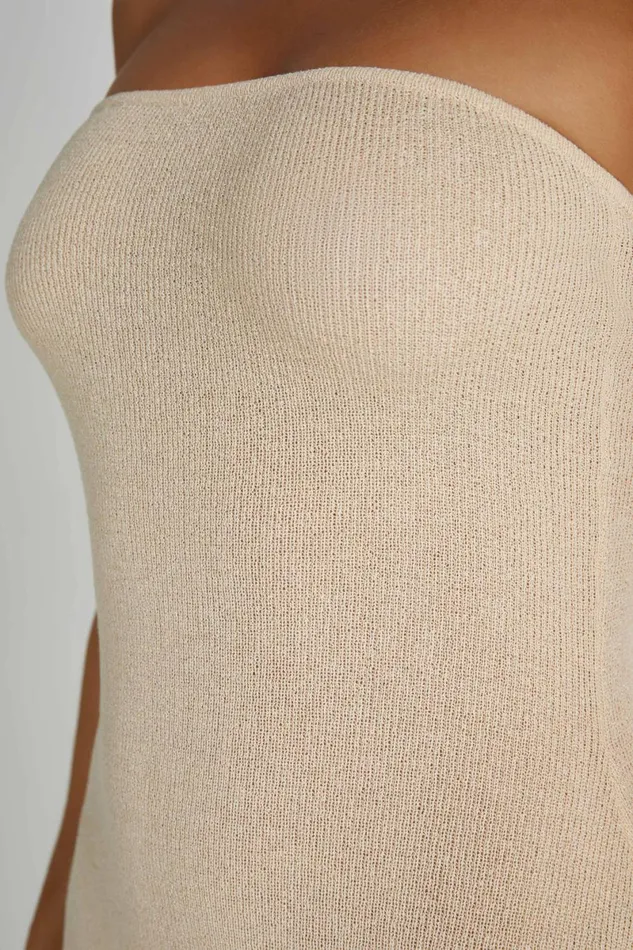 Meshki Maxi Dresses Emmy Strapless Knit Maxi Dress 8211 Wheat Wheat 8211 Women