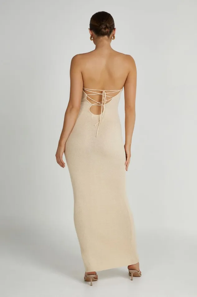 Meshki Maxi Dresses Emmy Strapless Knit Maxi Dress 8211 Wheat Wheat 8211 Women