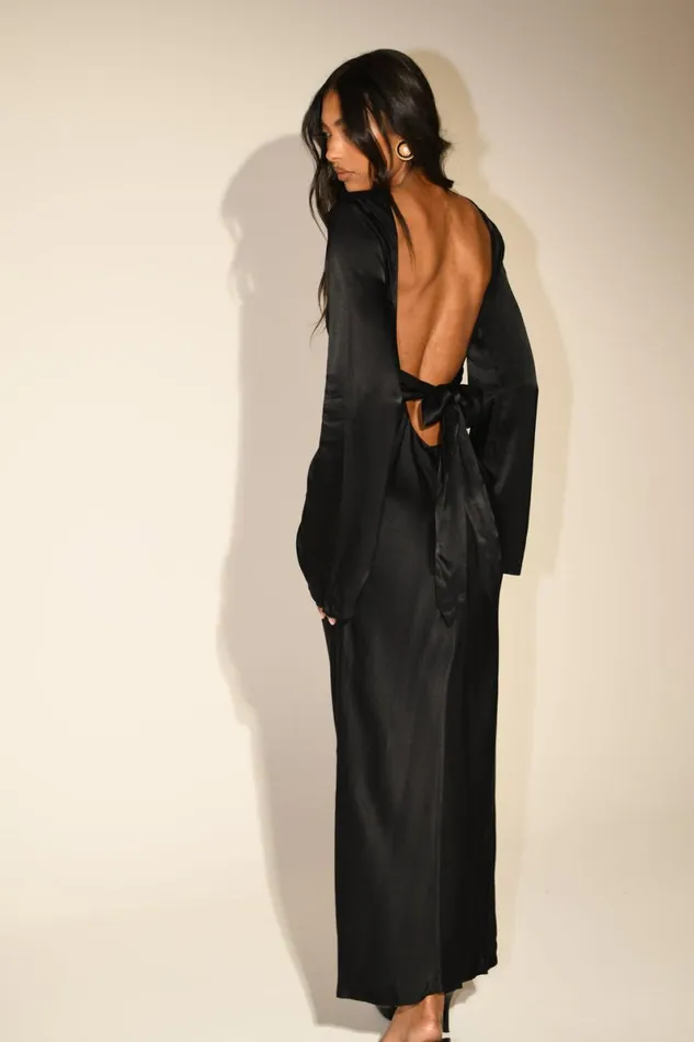 Meshki Maxi Dresses Fernanda Long Sleeve Maxi Dress 8211 Black Black 8211 Women