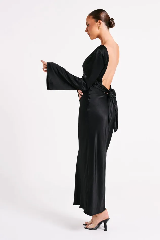 Meshki Maxi Dresses Fernanda Long Sleeve Maxi Dress 8211 Black Black 8211 Women