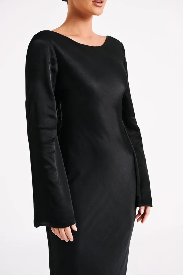 Meshki Maxi Dresses Fernanda Long Sleeve Maxi Dress 8211 Black Black 8211 Women