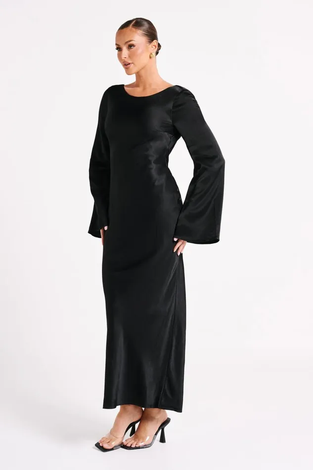 Meshki Maxi Dresses Fernanda Long Sleeve Maxi Dress 8211 Black Black 8211 Women
