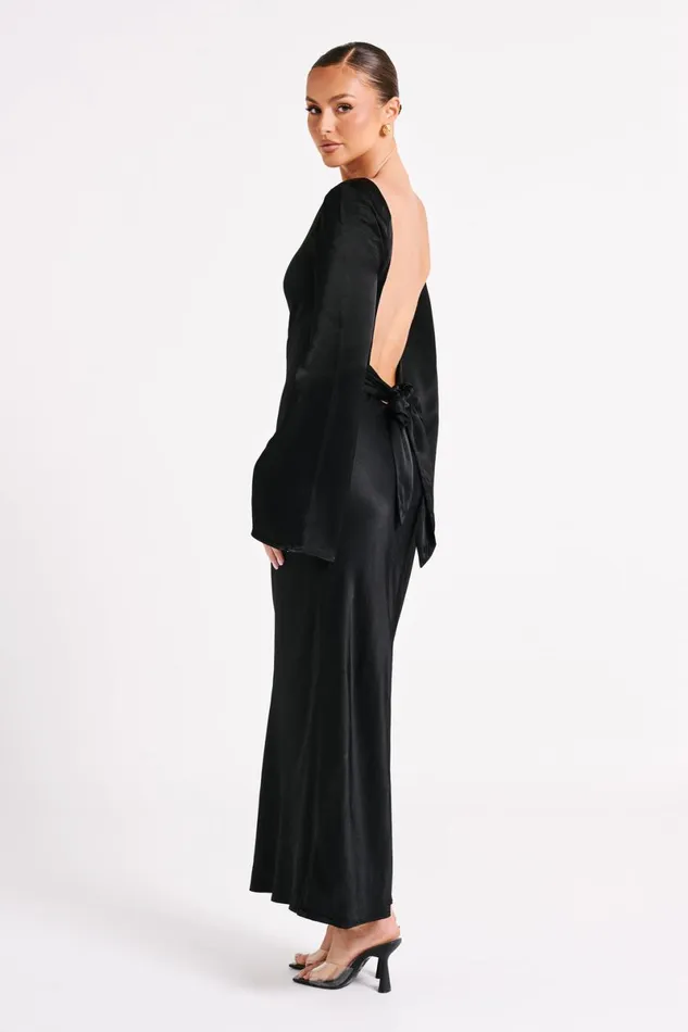 Meshki Maxi Dresses Fernanda Long Sleeve Maxi Dress 8211 Black Black 8211 Women