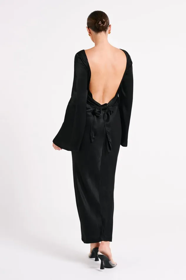 Meshki Maxi Dresses Fernanda Long Sleeve Maxi Dress 8211 Black Black 8211 Women