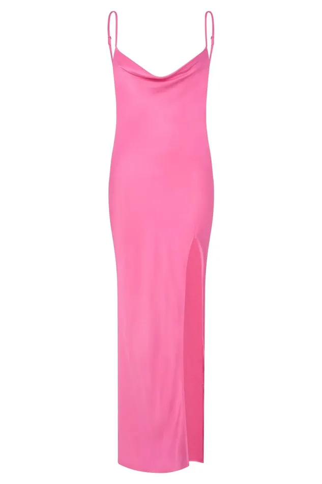 Meshki Maxi Dresses Jade Cowl Neck Backless Maxi Dress 8211 Pink Pink 8211 Women