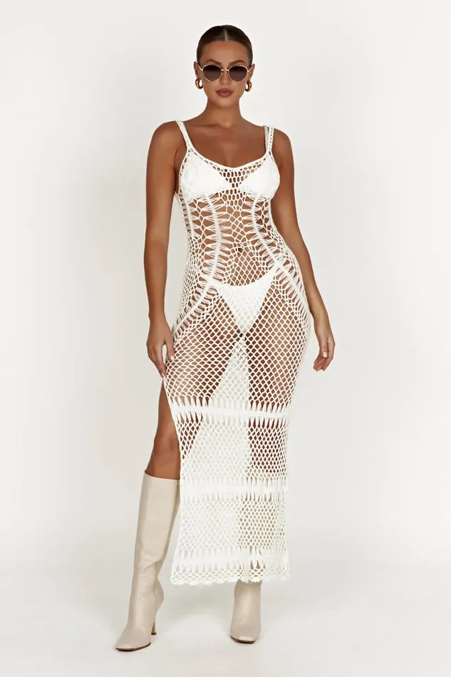 Meshki Maxi Dresses Josephine Crochet Maxi Dress 8211 White White 8211 Women