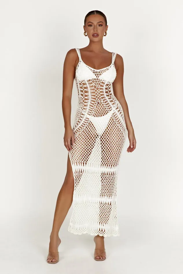 Meshki Maxi Dresses Josephine Crochet Maxi Dress 8211 White White 8211 Women