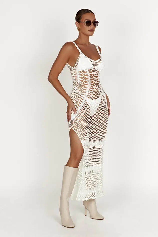 Meshki Maxi Dresses Josephine Crochet Maxi Dress 8211 White White 8211 Women