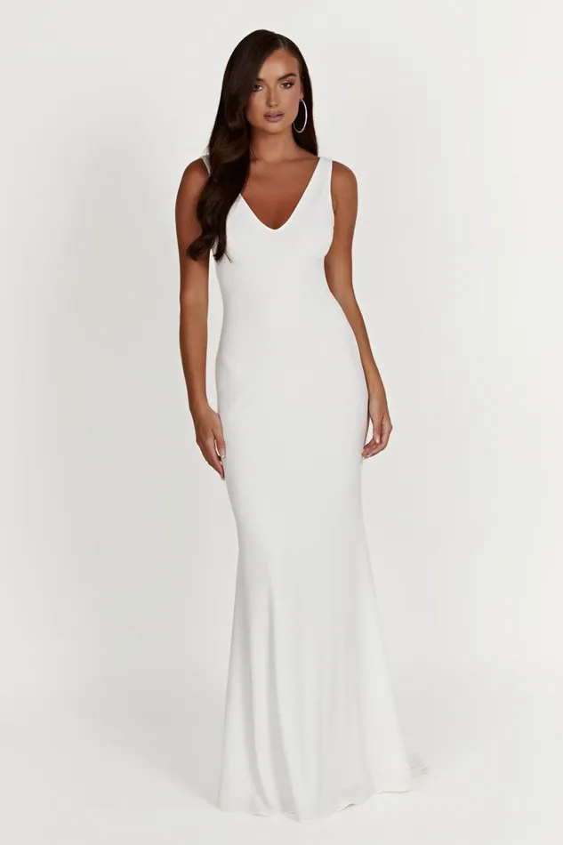Meshki Maxi Dresses Kyla Low Back Gown 8211 White White 8211 Women