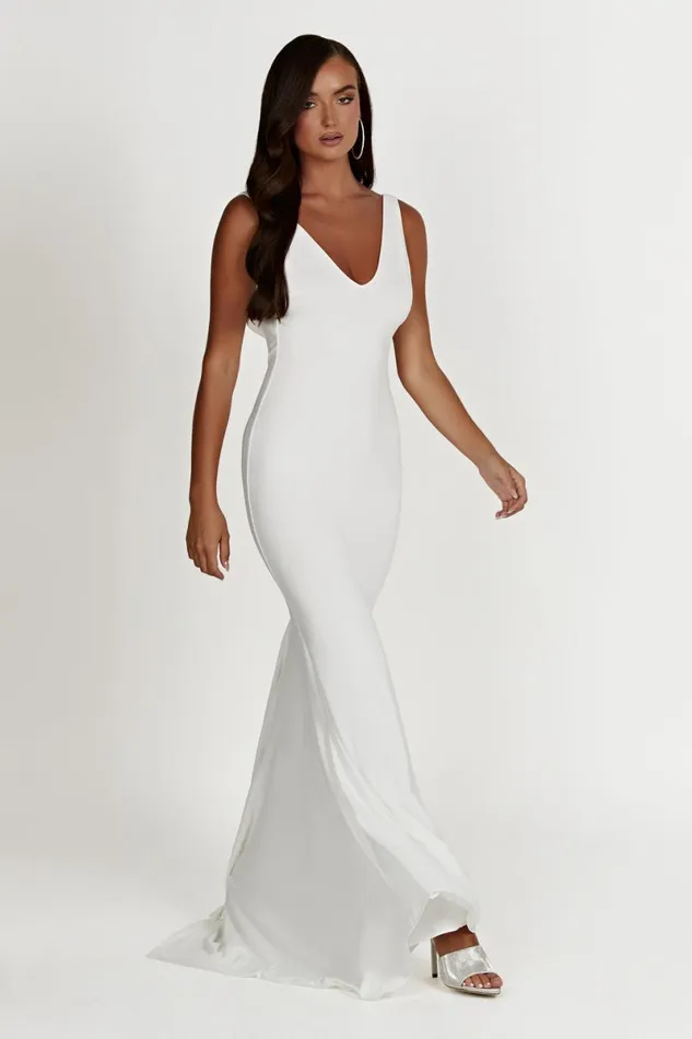 Meshki Maxi Dresses Kyla Low Back Gown 8211 White White 8211 Women