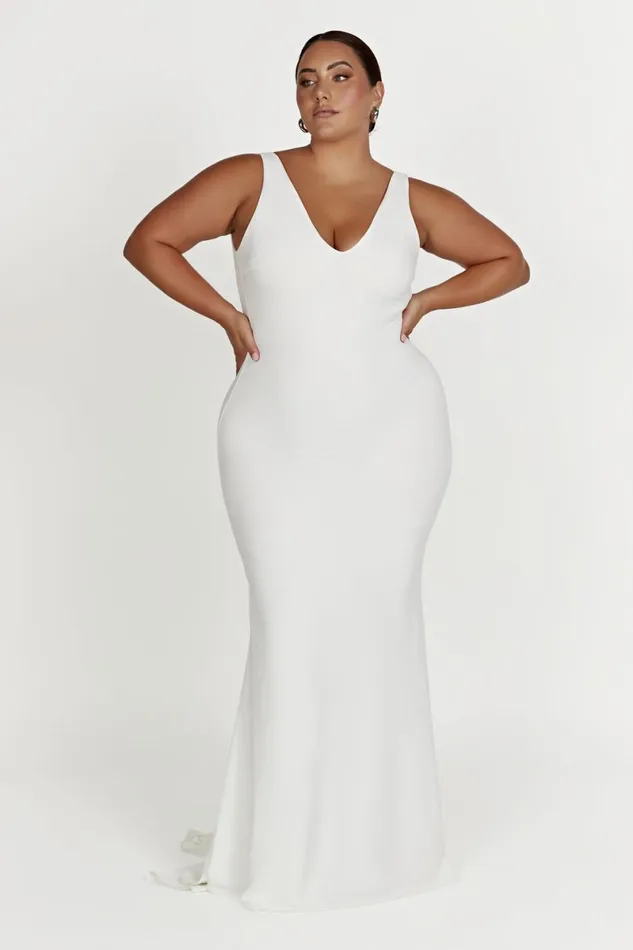 Meshki Maxi Dresses Kyla Low Back Gown 8211 White White 8211 Women