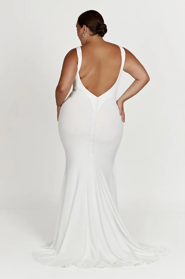 Meshki Maxi Dresses Kyla Low Back Gown 8211 White White 8211 Women