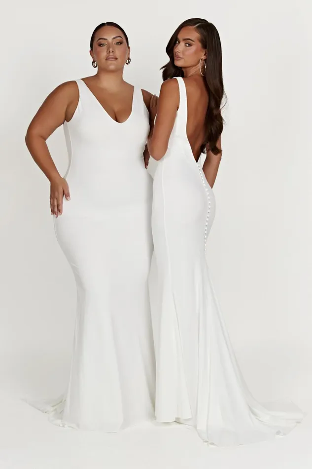 Meshki Maxi Dresses Kyla Low Back Gown 8211 White White 8211 Women