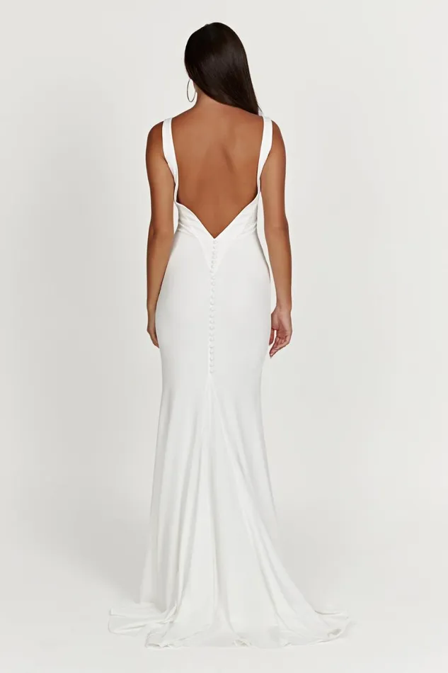 Meshki Maxi Dresses Kyla Low Back Gown 8211 White White 8211 Women