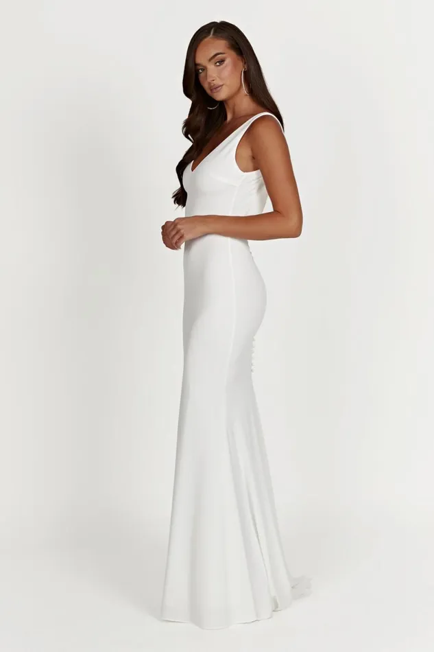 Meshki Maxi Dresses Kyla Low Back Gown 8211 White White 8211 Women