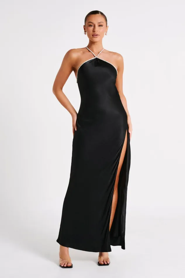 Meshki Maxi Dresses Louise Diamante Rope Maxi Dress 8211 Black Black 8211 Women