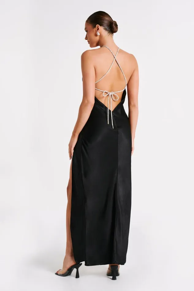 Meshki Maxi Dresses Louise Diamante Rope Maxi Dress 8211 Black Black 8211 Women