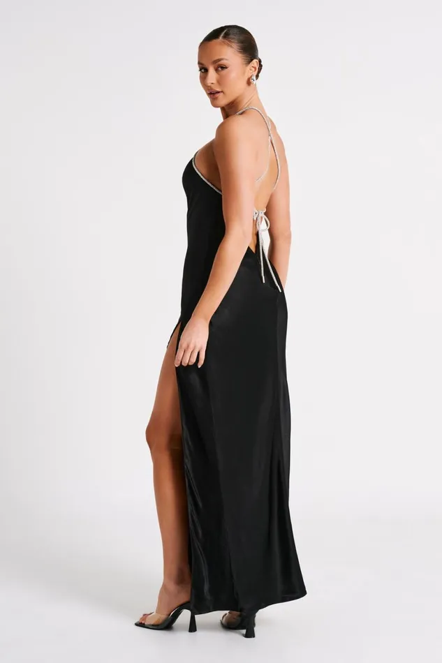 Meshki Maxi Dresses Louise Diamante Rope Maxi Dress 8211 Black Black 8211 Women