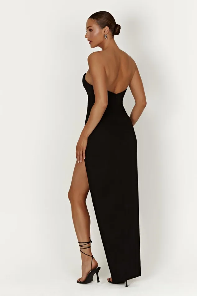 Meshki Maxi Dresses Natasha Pointed Corset Maxi Dress 8211 Black Black 8211 Women