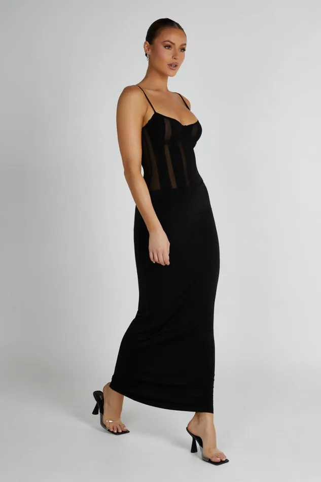 Meshki Maxi Dresses Priya Panelled Maxi Dress 8211 Black Black 8211 Women