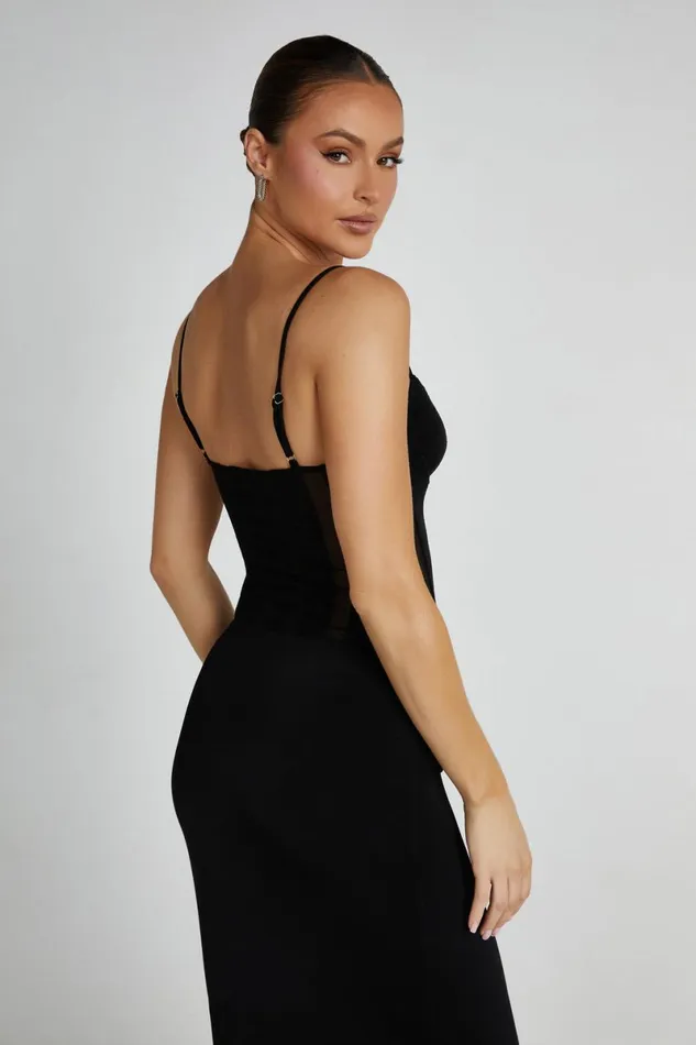 Meshki Maxi Dresses Priya Panelled Maxi Dress 8211 Black Black 8211 Women