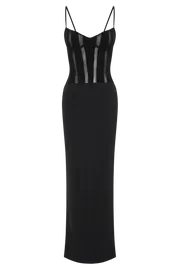 Meshki Maxi Dresses Priya Panelled Maxi Dress 8211 Black Black 8211 Women