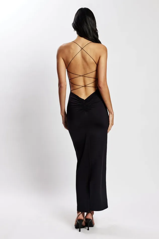 Meshki Maxi Dresses Sabine Backless Maxi Dress 8211 Black Black 8211 Women