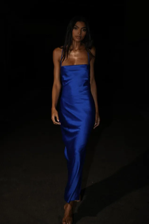 Meshki Maxi Dresses Sydney Straight Neck Slip Maxi Dress 8211 Cobalt Blue Cobaltblue 8211 Women