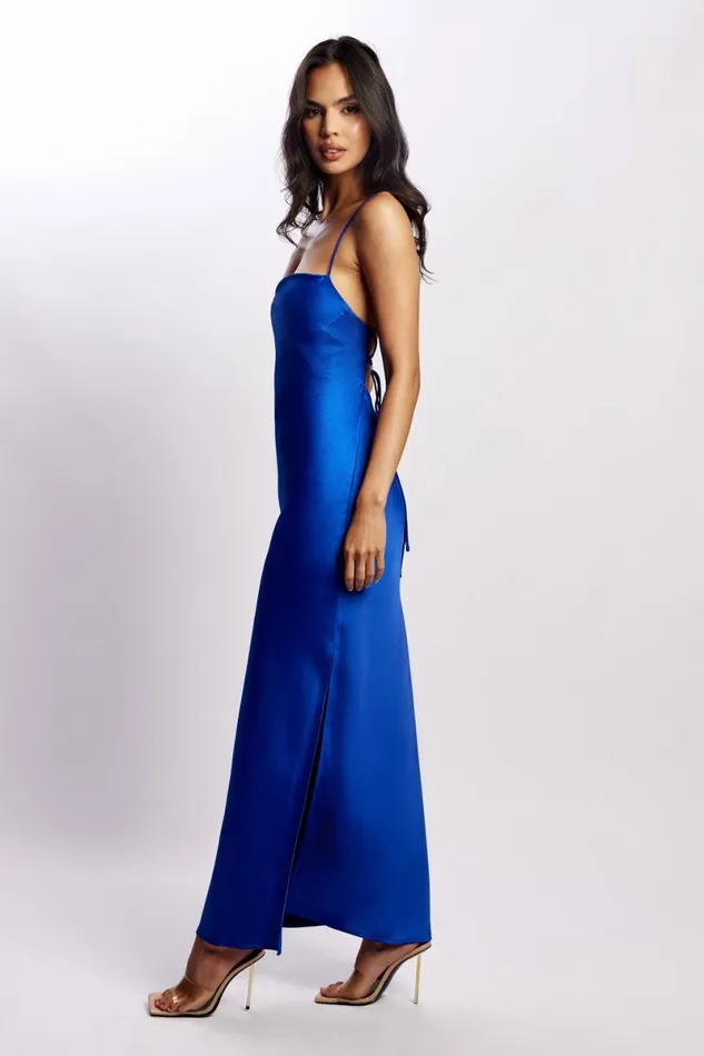 Meshki Maxi Dresses Sydney Straight Neck Slip Maxi Dress 8211 Cobalt Blue Cobaltblue 8211 Women