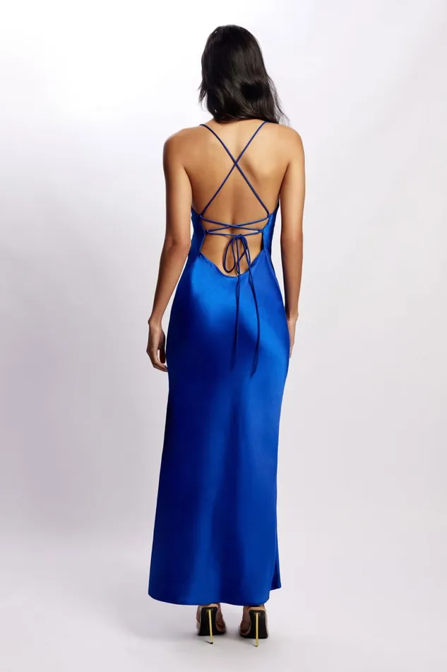Meshki Maxi Dresses Sydney Straight Neck Slip Maxi Dress 8211 Cobalt Blue Cobaltblue 8211 Women